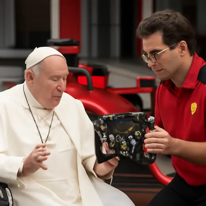 La F1 actual y sus gestos vacíos: el volante Ferrari para el Papa y el verdadero valor técnico perdido