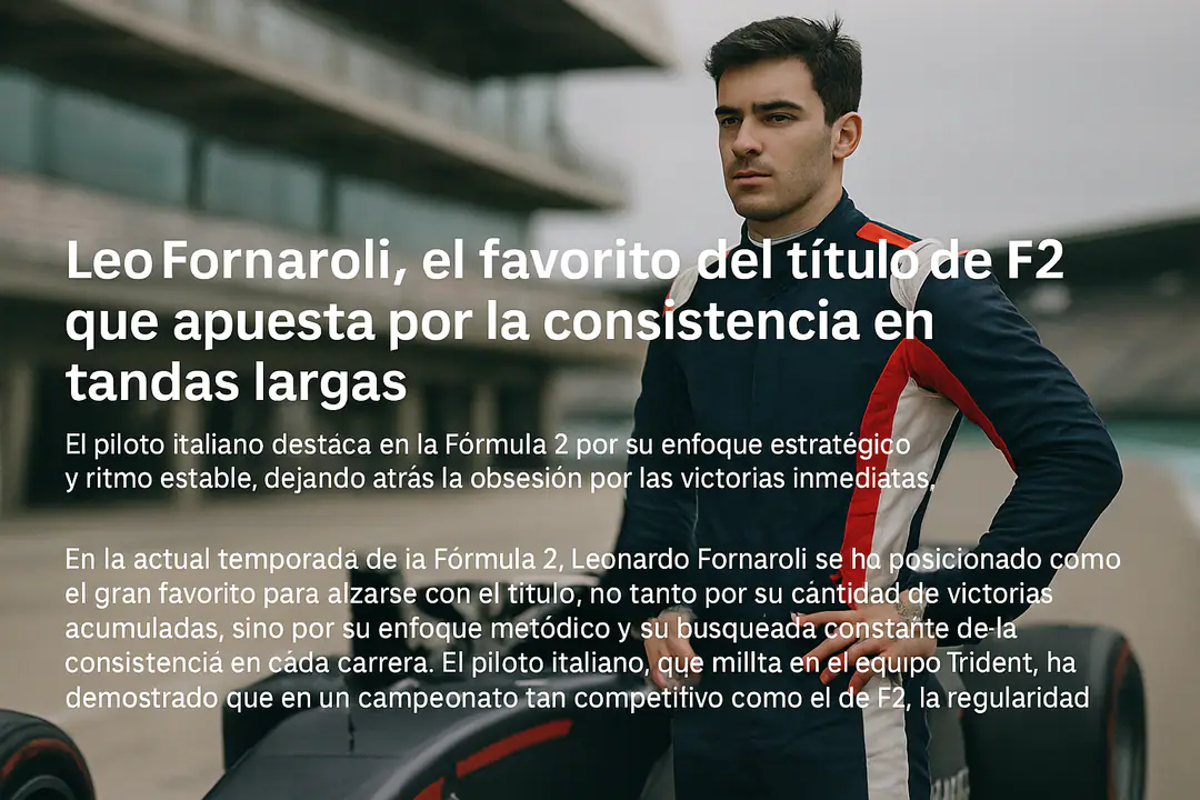 Leo Fornaroli, el favorito del título de F2 que apuesta por la consistencia en tandas largas